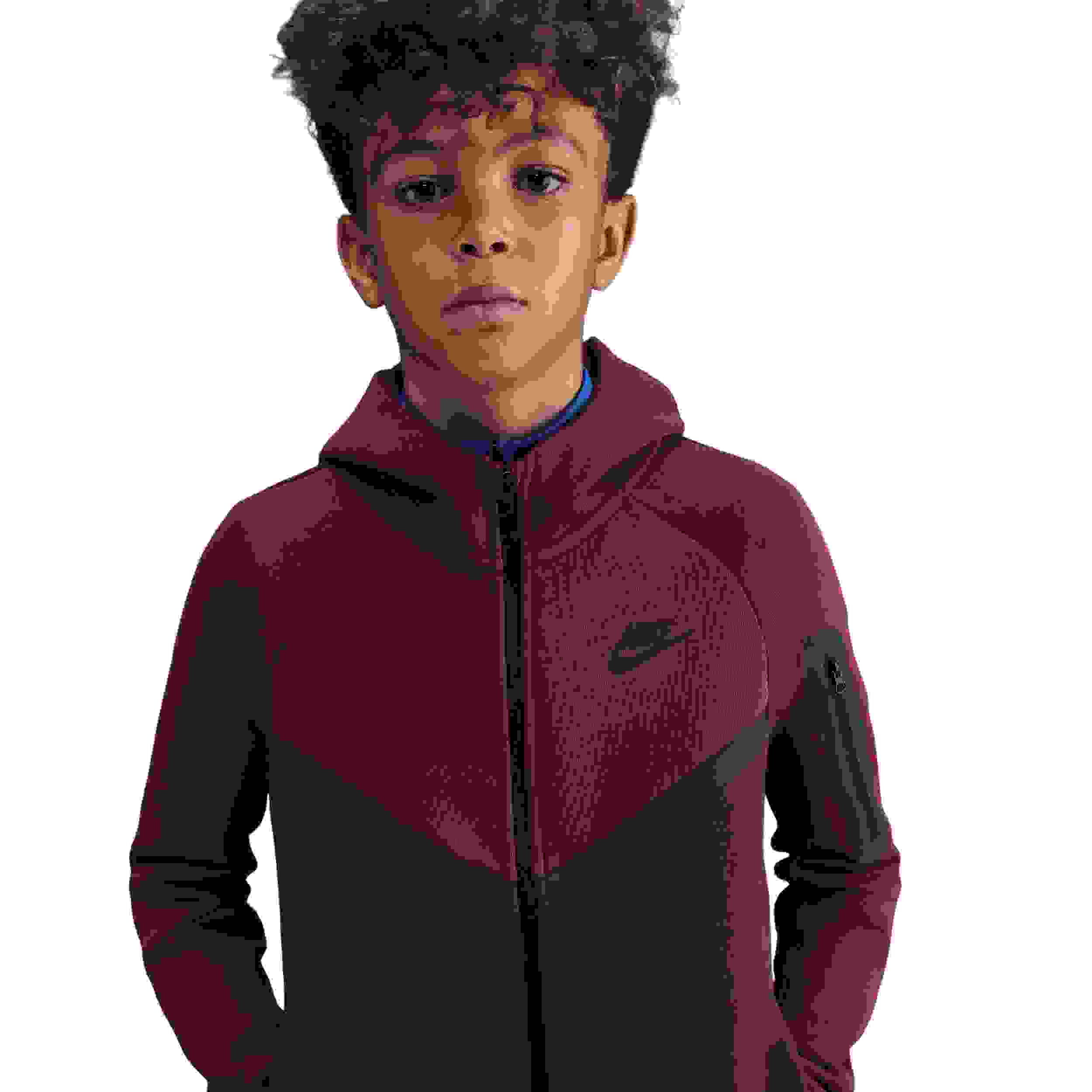 Nike Sportswear Tech Fleece Big Boys' Red Full-Zip Jacket